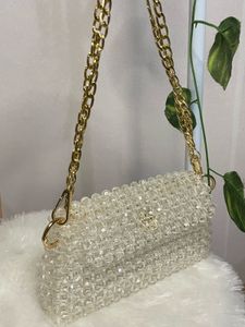 White Beads Bag