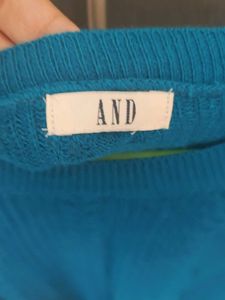 Blue Knitted Pullover Sweater