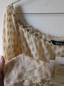 Elegant Gold Anarkali Kurta