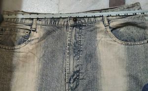Washed effect Blue And Cream Denim Jeans