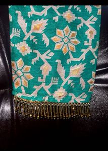 Branded Green-Golden Printed Stylish Dress