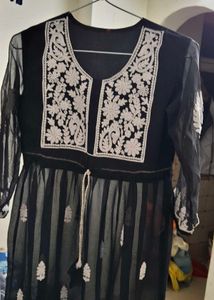 Embroidered Black Kurta