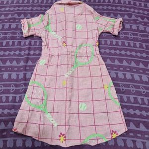 Cute Pink Checked Dress