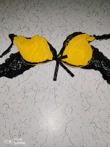 Black &amp; Yellow Lace Bra
