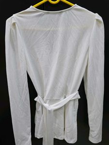 Elegant White Wrap Top