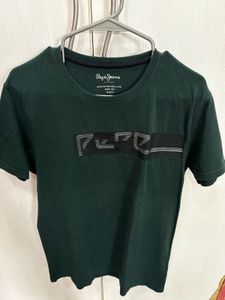 Pepe Jeans Men&#39;s Dark Green Slim Fit T-Shirt