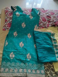 Teal Kurta With Dupatta