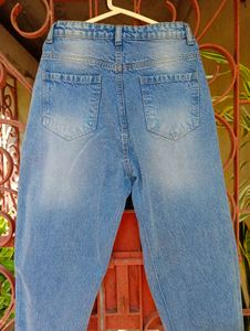 Women High Waist Washed Jeans