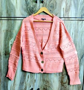 Peach Colour Designer Cardigan Size-40-42