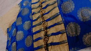 Elegant Blue Brocade Blouse