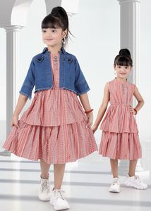 Cute Girls&#39; Dress &amp; Denim Jacket Set