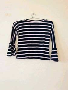 Striped Bell Sleeve Top