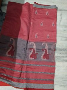 Brick Red Saree