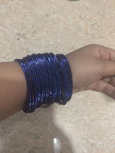 Sparkly Royal Blue Bangles - Set of 30