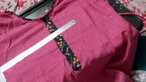 Pink Kurti Set with Printed Dupatta