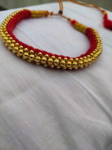 Handcrafted Gold Beaded Necklace