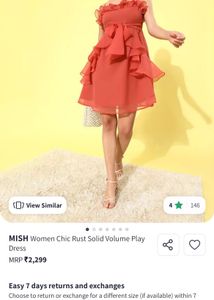 Chic Rust Ruffle Dress