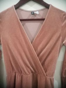 New H&amp;M Soft Velvet Wrap Dress