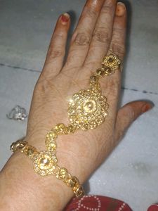 Golden Hand Braslet With Ring