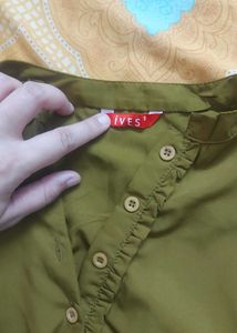 Olive Green Button-Up Shirt