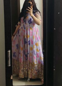 Embellished Full Length Anarkali Dress