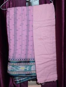 Elegant Pink Cotton Saree