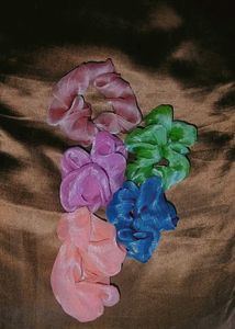 Shiny Colourful Scrunchies