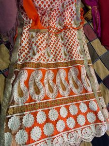 Elegant Orange Embroidered Kurta