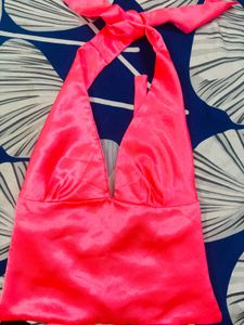 Geet Pastel Pink Halter Neck Top
