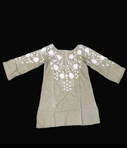 Hand Embroidered Cotton Kurti