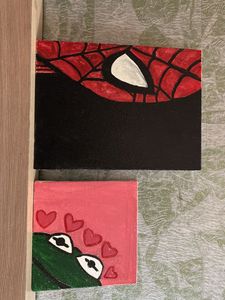 Set Of 2  Glazed Canva Painting