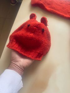 Red Knitted Baby Outfit Set