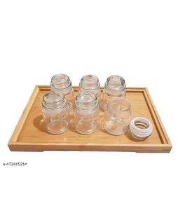 Set Of 6 Glass Spice Jar