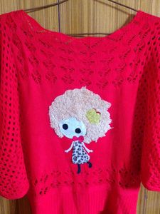 Red Woollen Top For Women