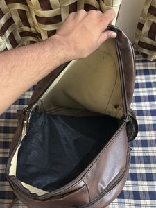 Brown Leather Backpack