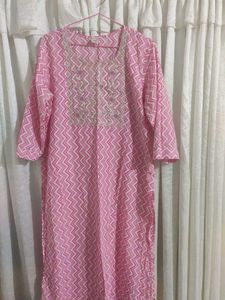 Pink Embroidered Kurta