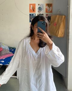 White Embroidered Kurta
