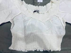 Forever New SIENNA SHIRREDBARDOT TOP