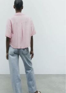 Zara Linen Crop Shirt