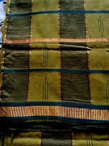 Green Checked Saree
