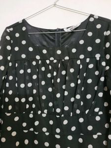 Black Midi Polka Dot Dress