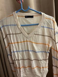 Striped marks and spencer V-Neck Top