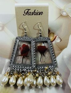 Rose Drop Earrings 2 Pair Combo