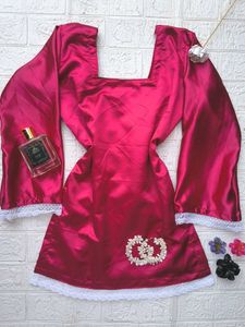 Corset Back Satin Kurti🫶🏻