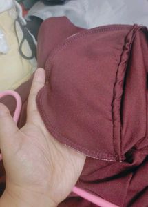 Burgundy Draped Front Blazer