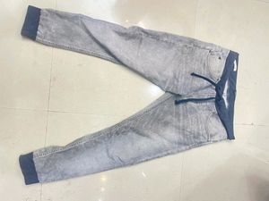 Gray Denim Joggers
