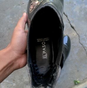 Black Patent Platform Chelsea Boots