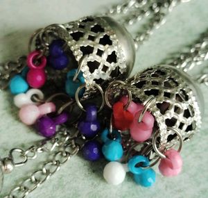 Long Silver Jhumka Earrings.
