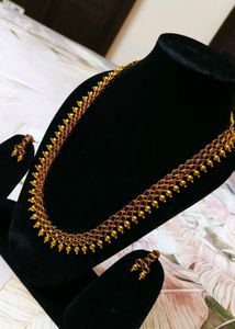 Alluring Antique Oval Ruby Stone Long Necklace Set