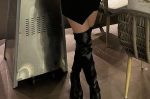 Black above knee boots